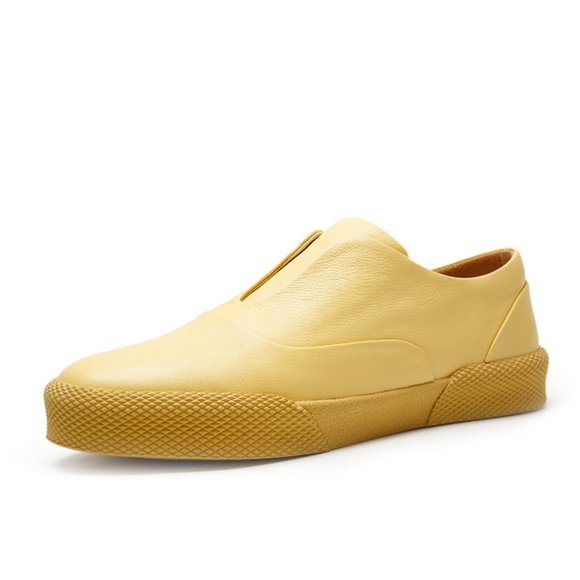 Casual Shoes Genuine Cow Leather Black Yellow main image 5